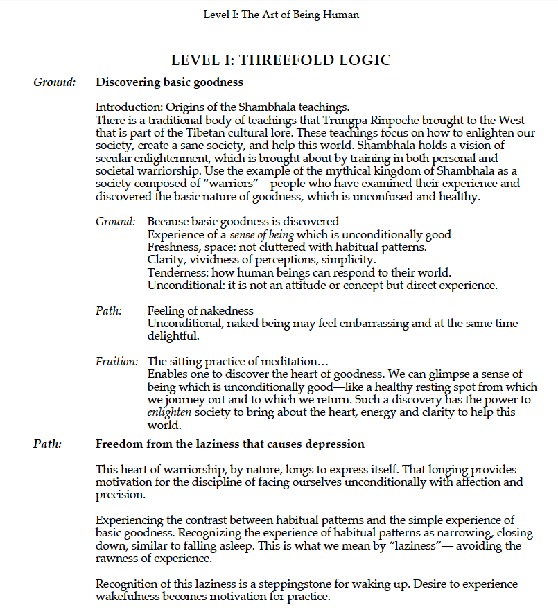 Level I Threefold Logic a