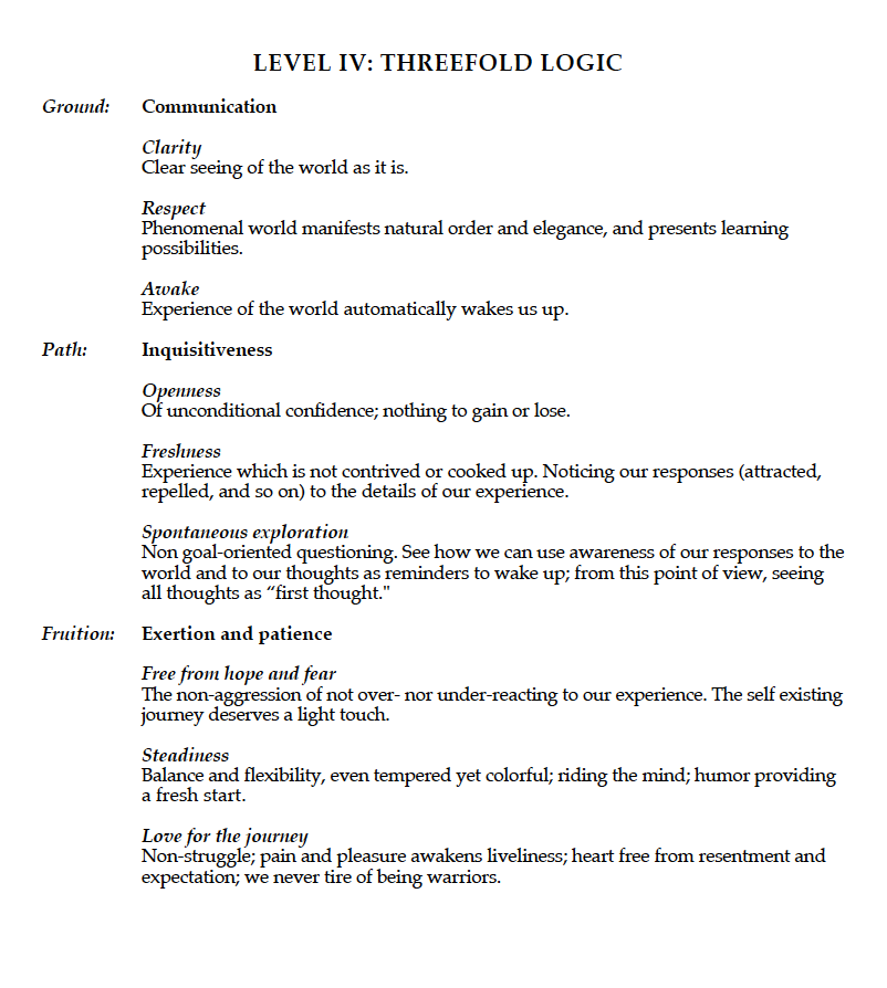 Level IV Threefold Logic