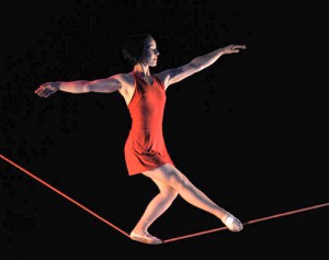 Beth Clarke tightrope walking