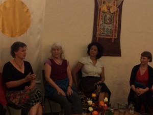 Barbara Ford, Mary Seereiter, Damaris Webb, and Abbey Pleviak during the Earth Body / Body Story Panel Discussion