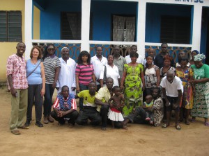 Sala Sweet (second from left) takes road trips with the Accra North Rotary Club, in Ghana.